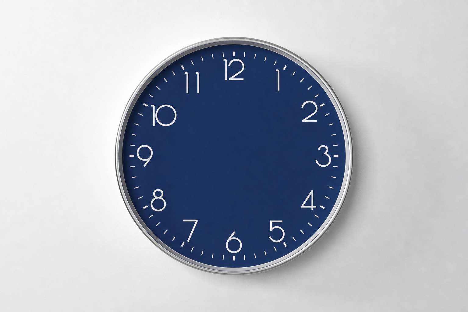 Blue minimalist custom wall clock
