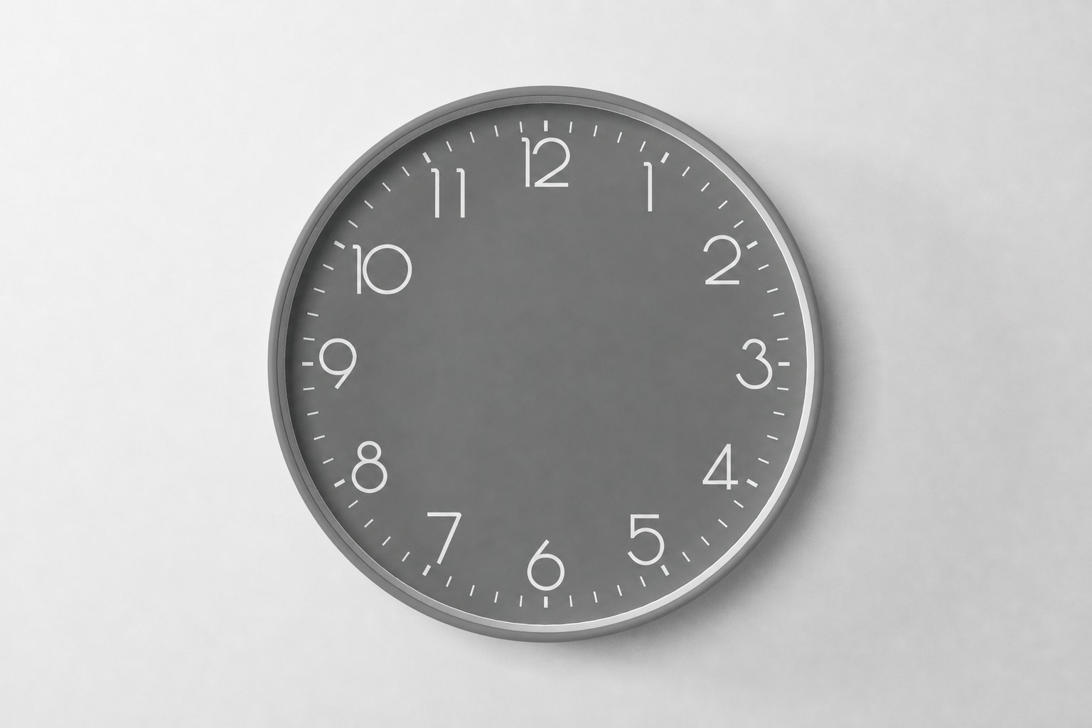 Grey minimalist custom wall clock