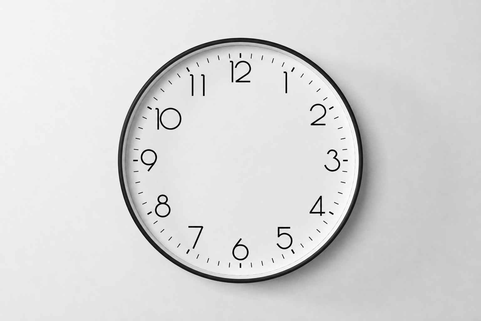 White minimalist custom wall clock