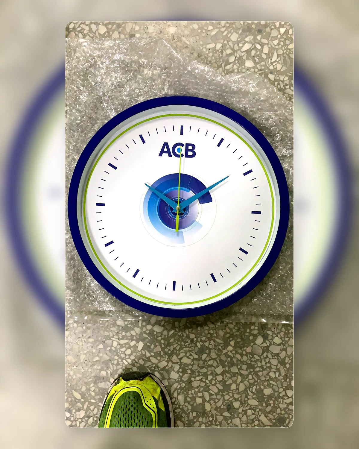 Real blue frame ACB logo custom wall clock