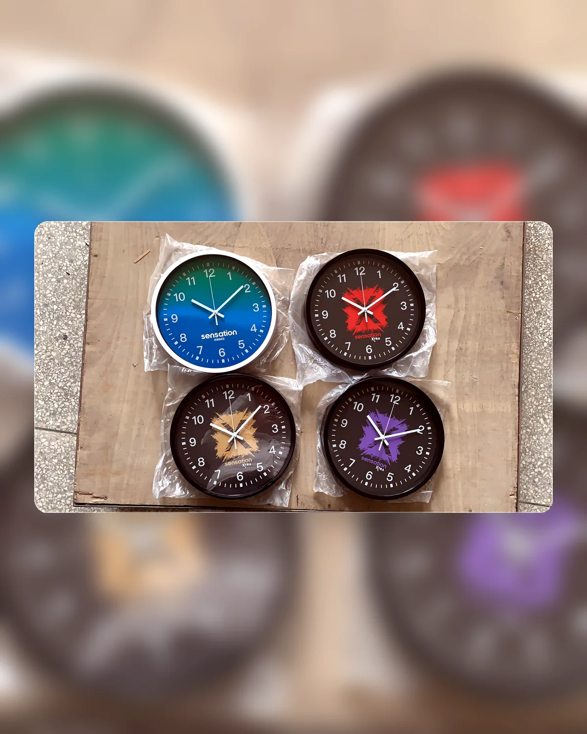 Real batch of branded custom wall clocks from Bonmo Clock