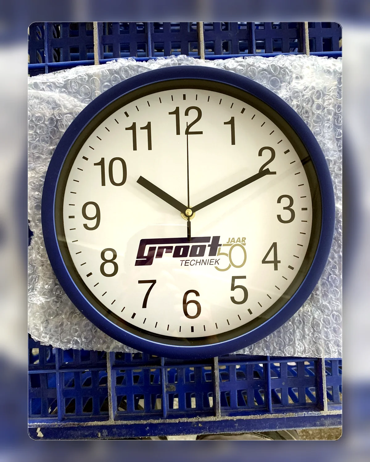 Real blue anniversary logo wall clock