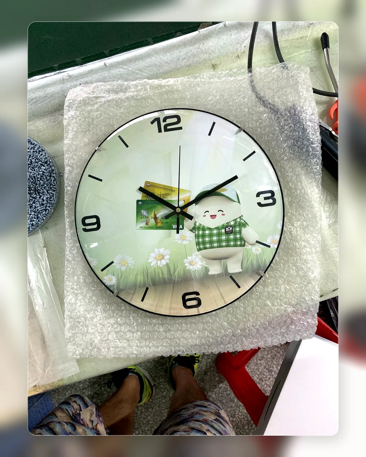 Real photo keepsake wall clock with custom printed face