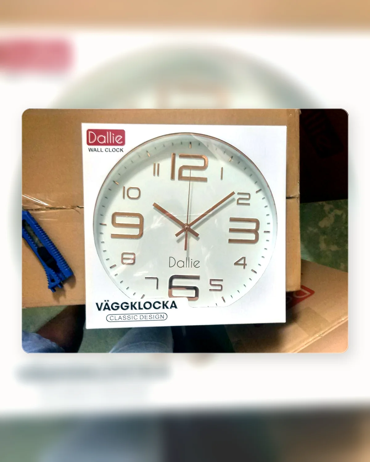 Real rose gold boxed wall clock case